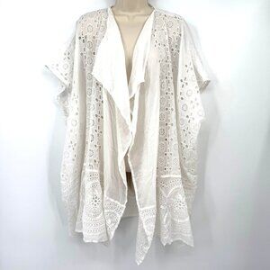 J Crew Cotton Kimono bathing suit dress coverup eyelet One Size woman’s